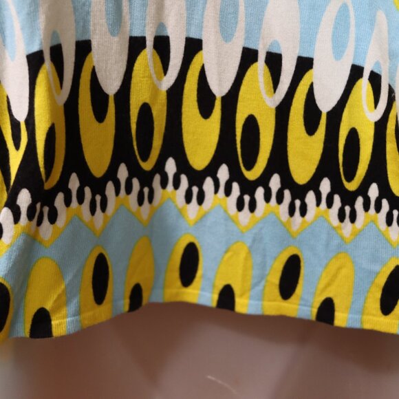 Venini Y2K Cropped Bold Colorful Geometric Print Open-Front Cardigan XL - Picture 12 of 16